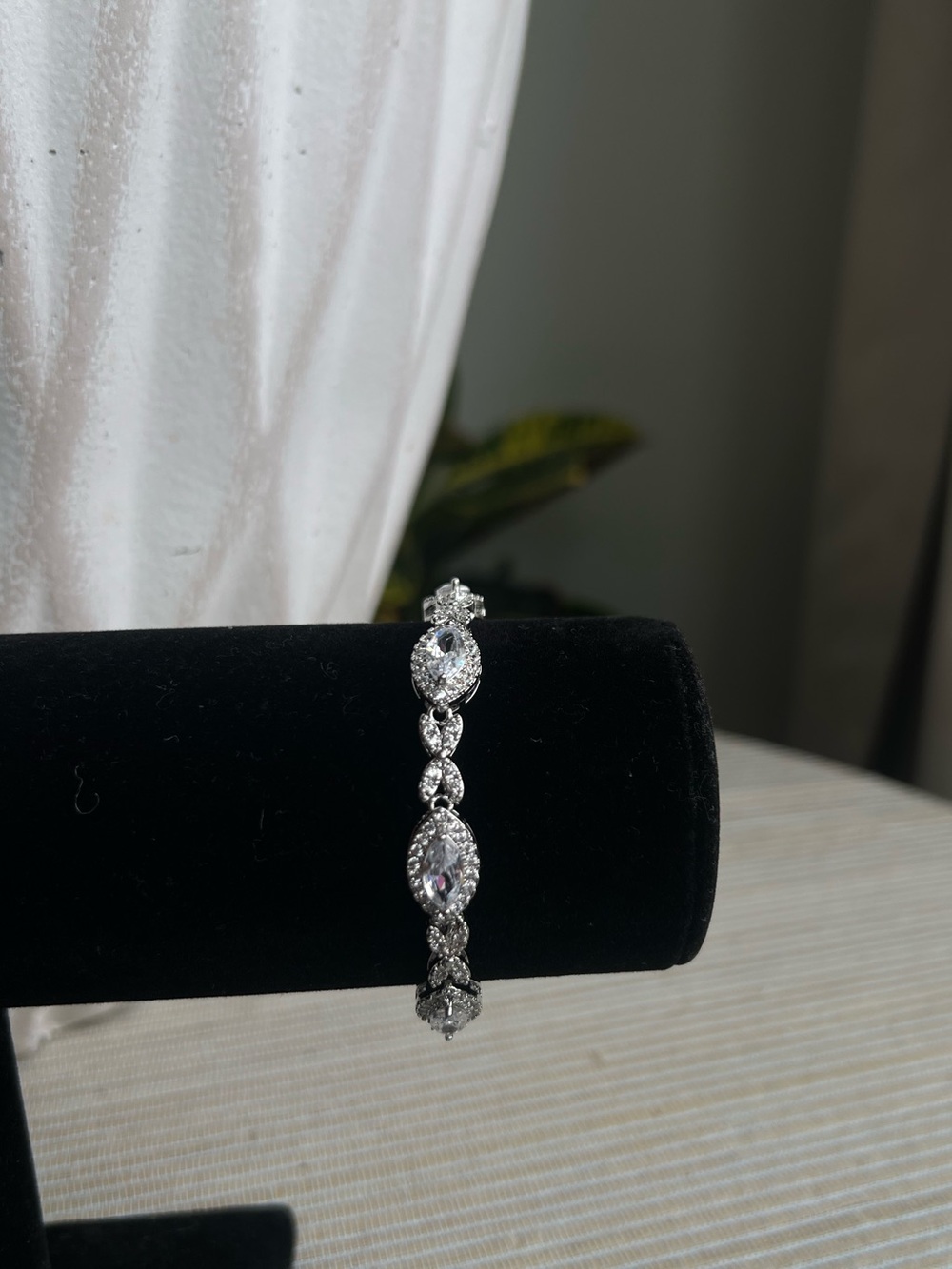 Bedazzled Silver cz Marquise with pavé accents Bracelet